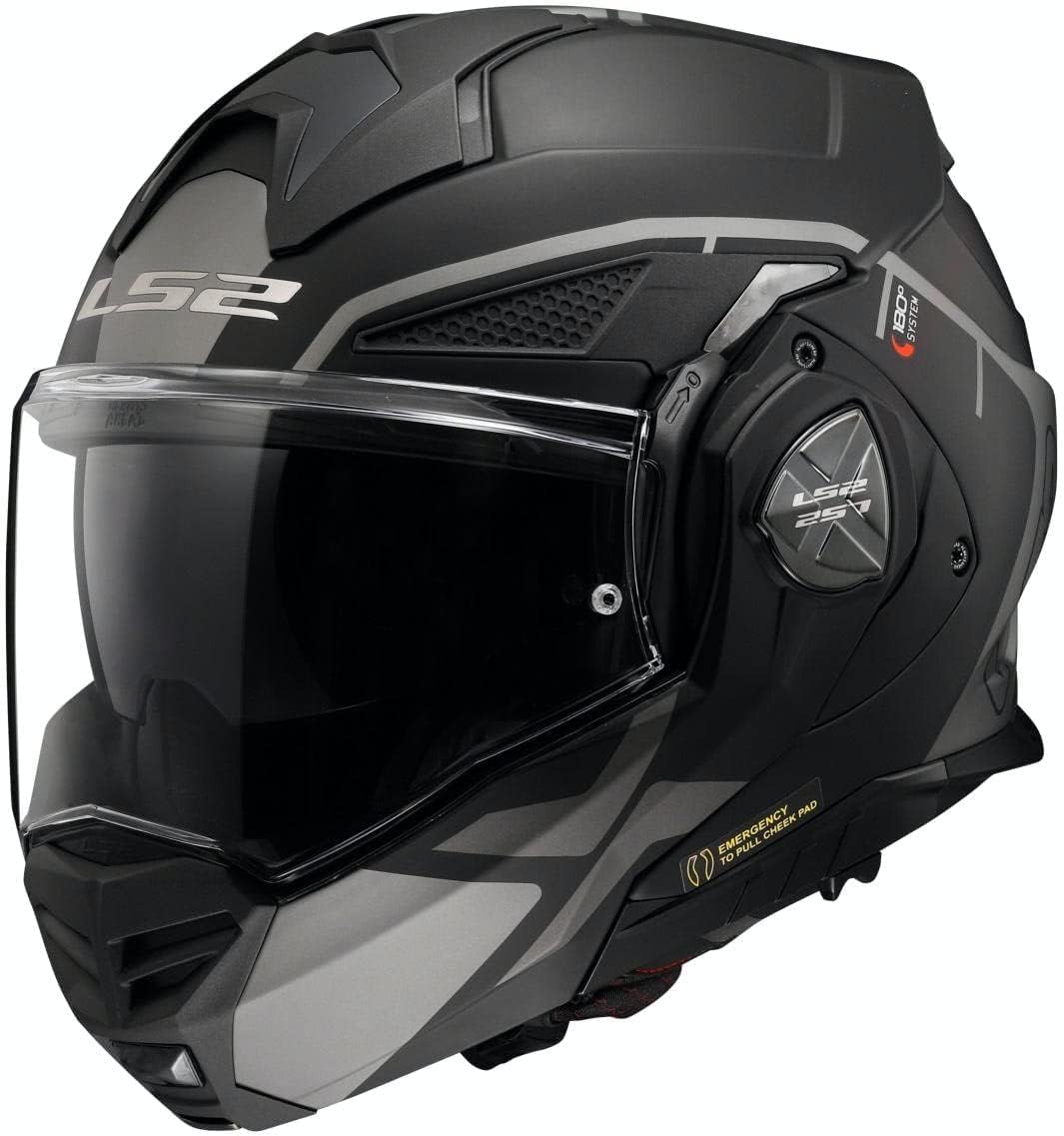 LS2, Klapphelm Motorrad ADVANT X METRYK Matt Titanium, XXL von LS2