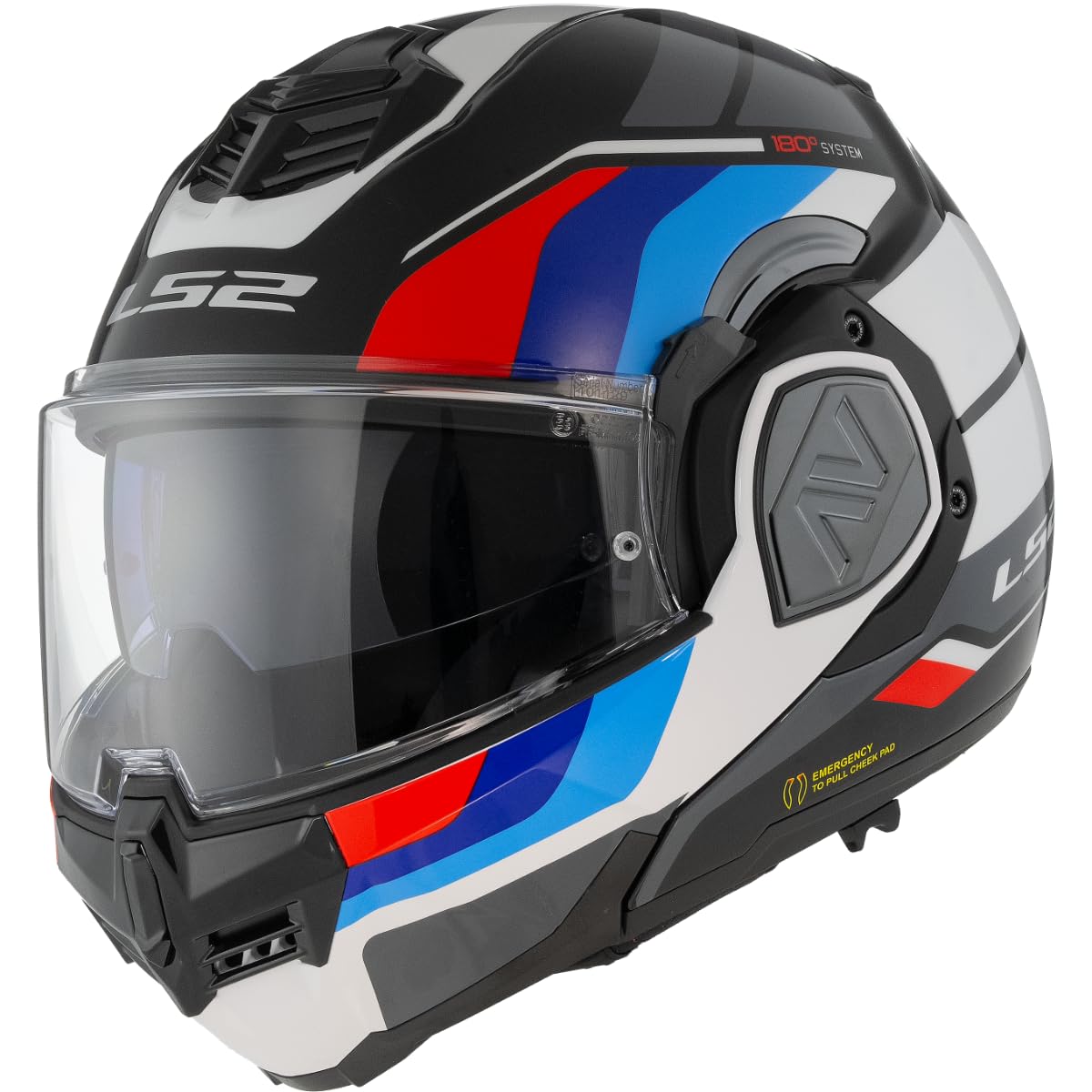 LS2, Klapphelm Motorrad ADVANT SPORT Black Blue Red White, S von LS2