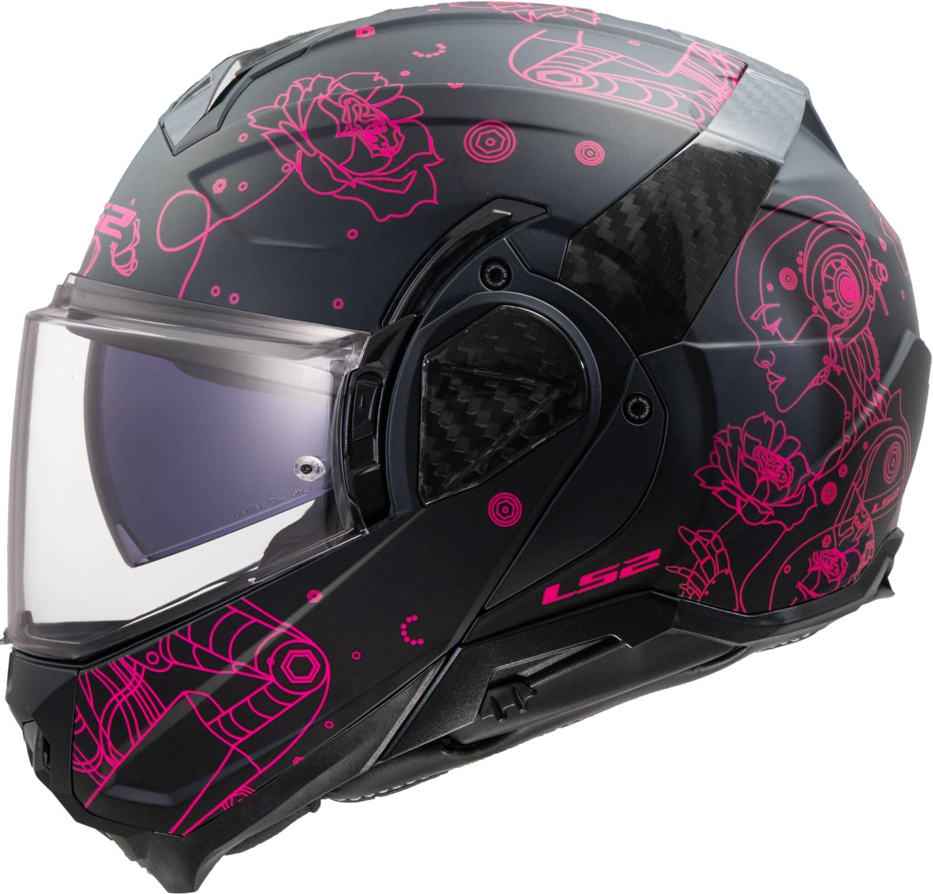 LS2, Modularer Motorradhelm ADVANT II SOPHIA Black Pink, L von LS2