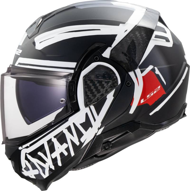 LS2, Modularer Motorradhelm ADVANT II TAPE Black, XXL von LS2