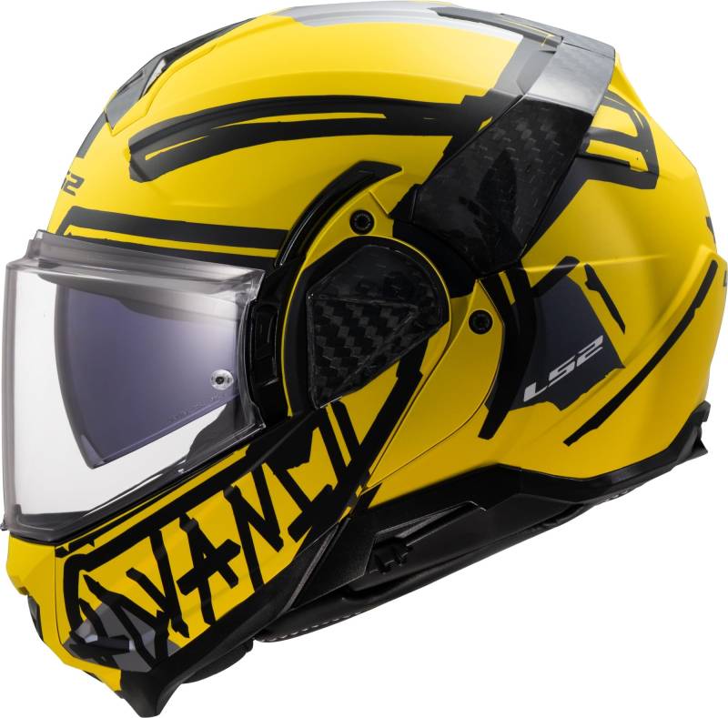 LS2, Modularer Motorradhelm ADVANT II TAPE Yellow, 3XL von LS2