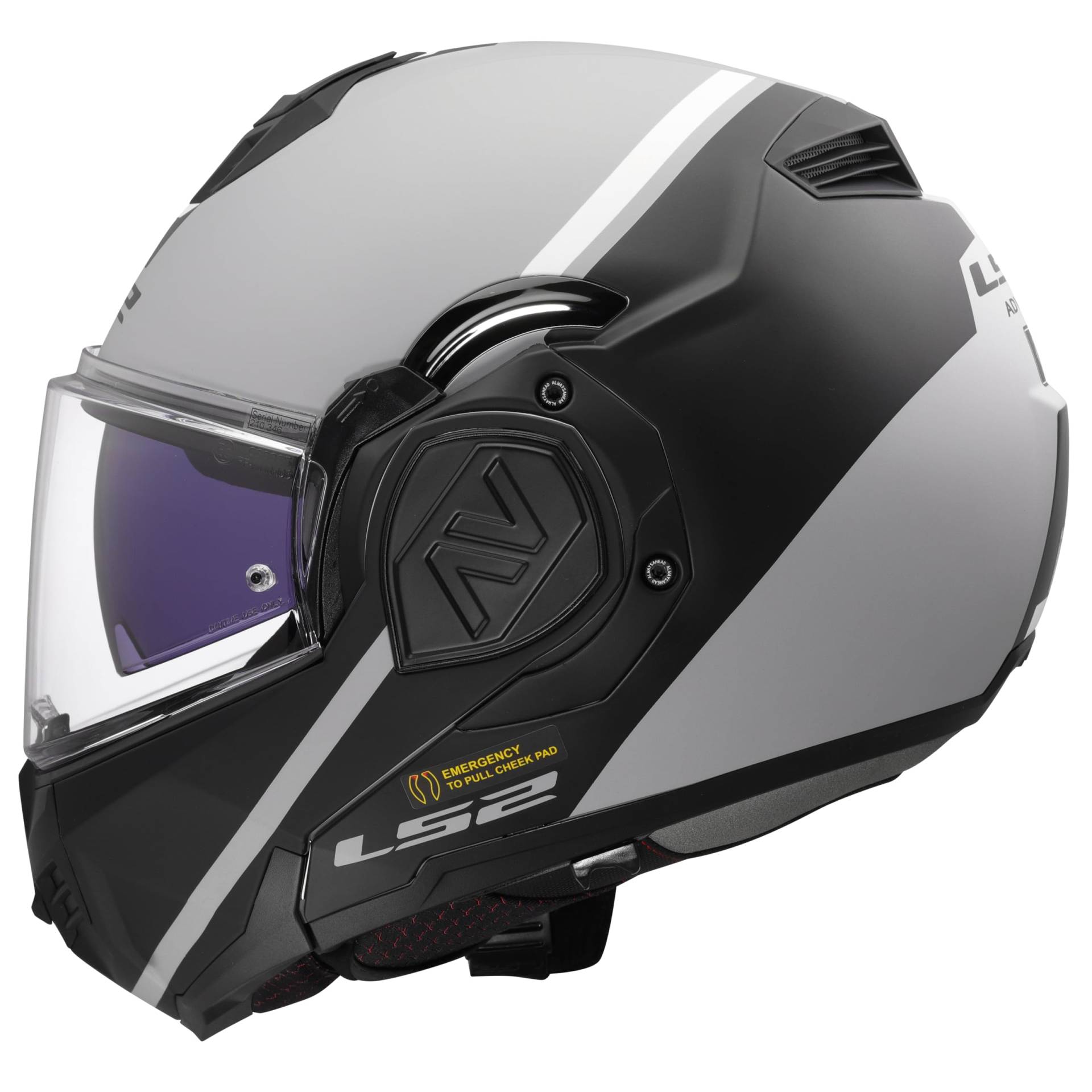 LS2, Modularer Motorradhelm ADVANT SWIPE Matt Grey Black, 3XL von LS2