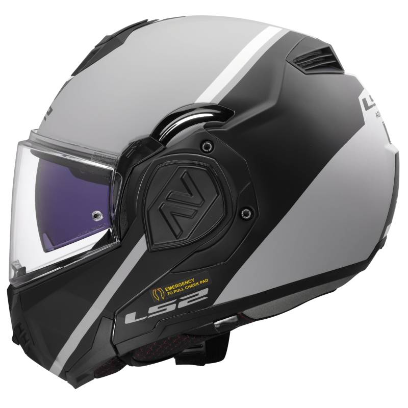 LS2, Modularer Motorradhelm ADVANT SWIPE Matt Grey Black, L von LS2