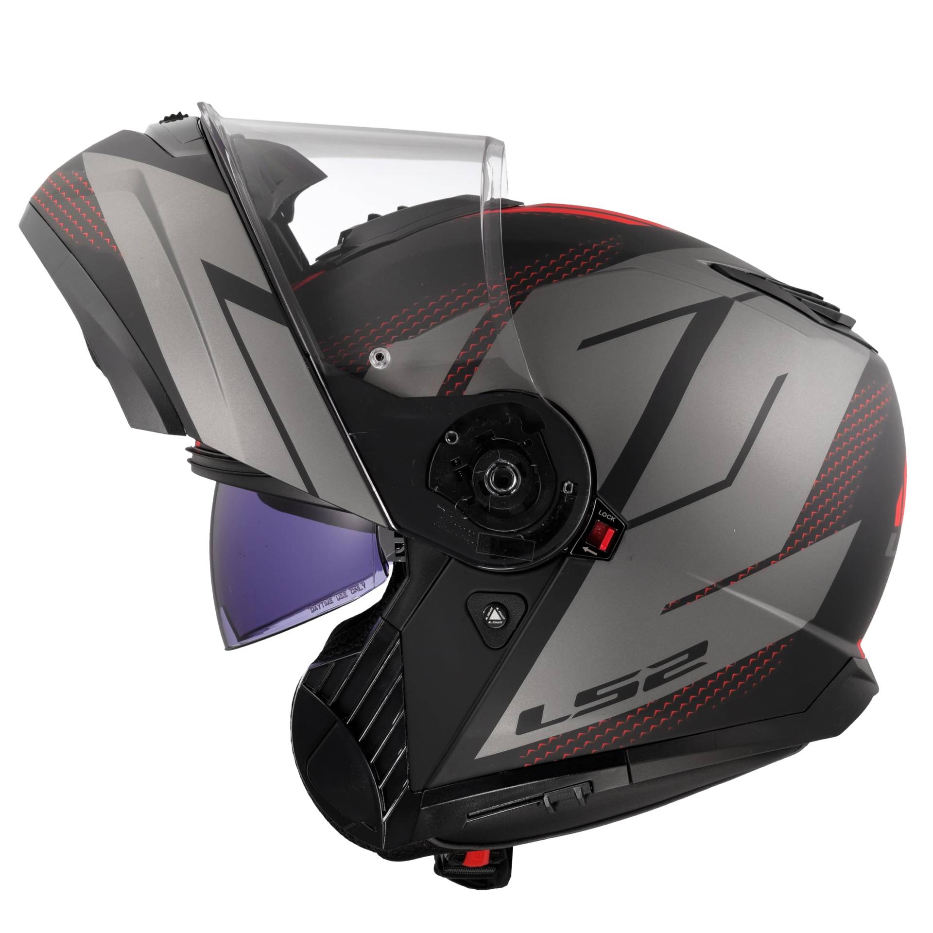 LS2, Modularer Motorradhelm STROBE II CODE Matt Black Grey, XL von LS2