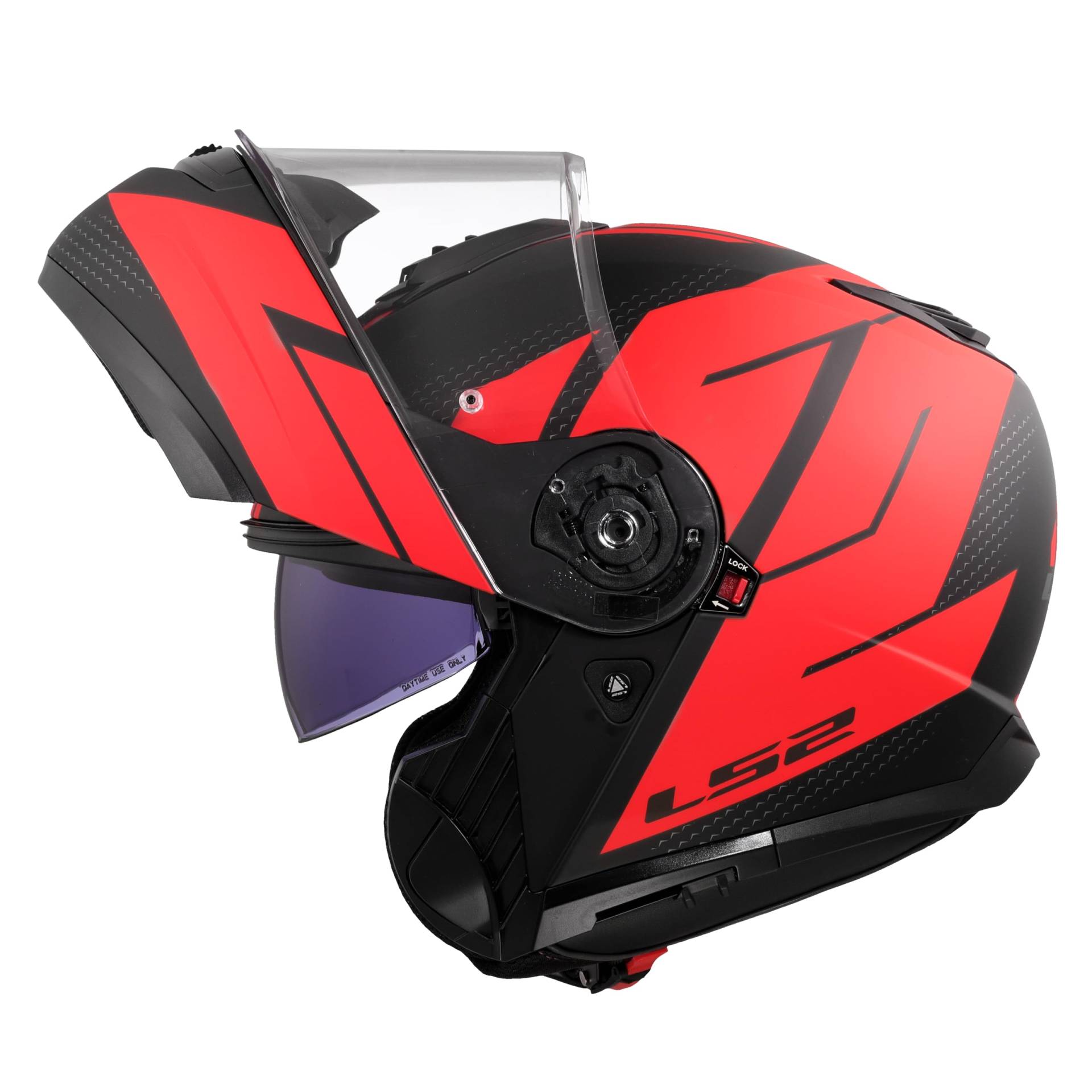 LS2, Modularer Motorradhelm STROBE II CODE Matt Black Red, XS von LS2