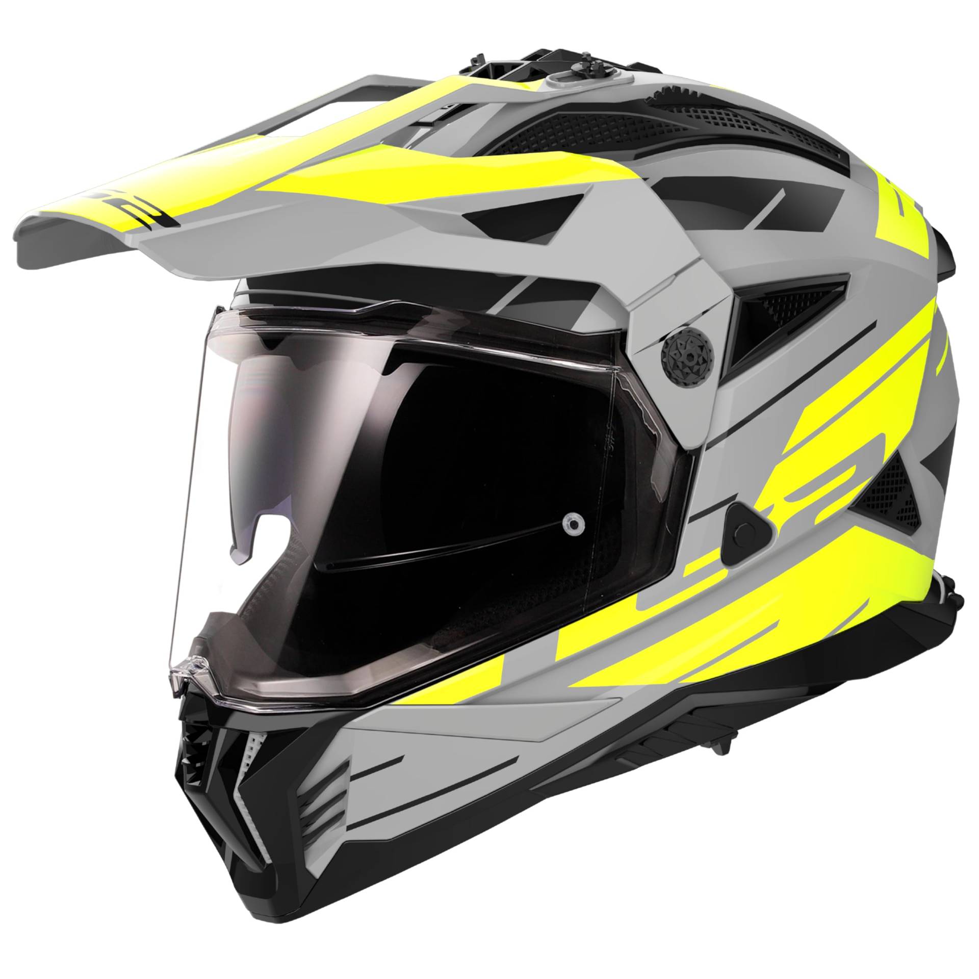 LS2, Motocrosshelme PIONEER II NAMIB Grey H-V Yellow, XL von LS2