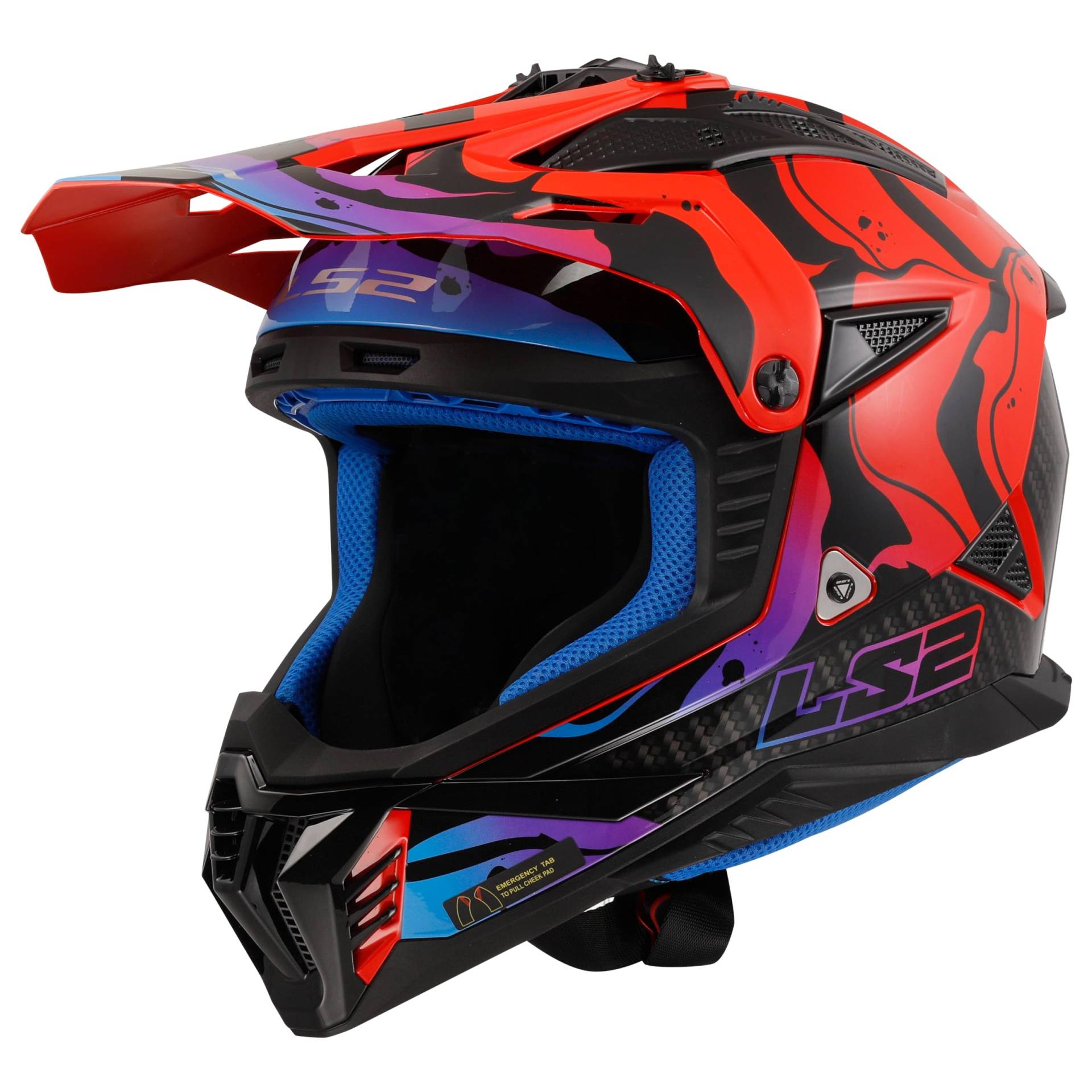 LS2, Motorrad-Crosshelm FAST II WASH Gloss Red, XS von LS2