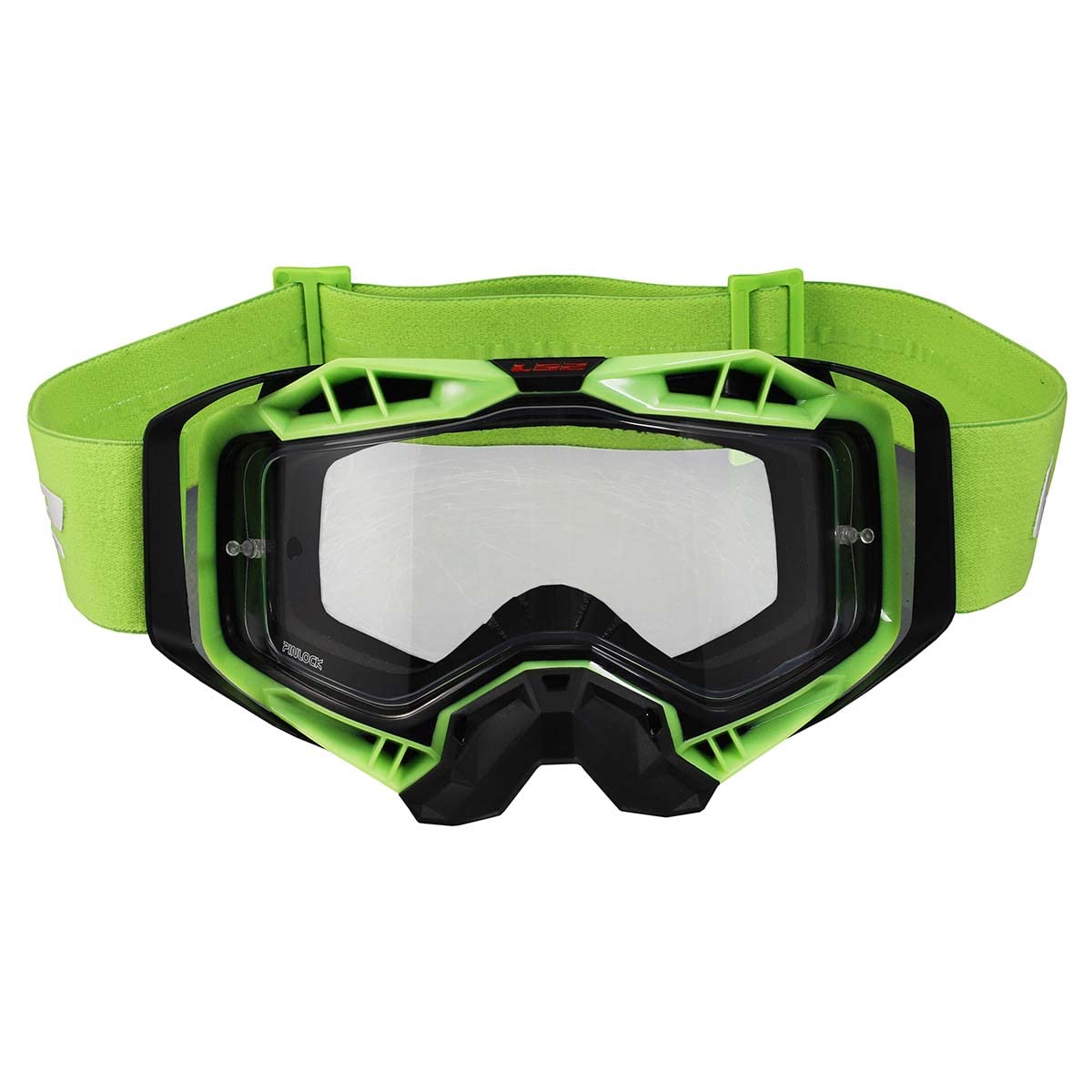 LS2, Motorradbrille AURA (Transparentes Visier) black green von LS2