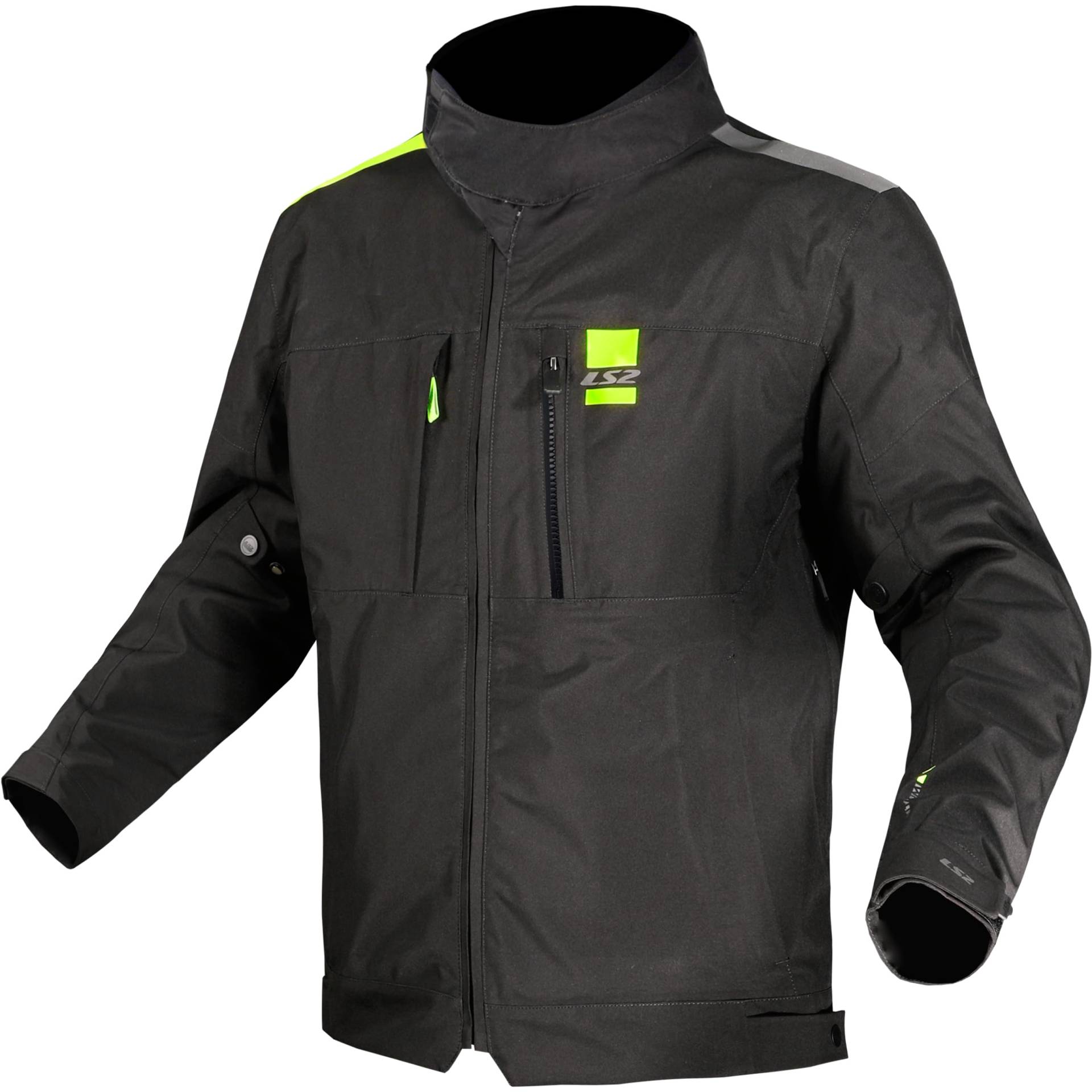 LS2, Wasserdichte Damen-Motorradjacke TITANIUM Black H-V Yellow, 5XL von LS2