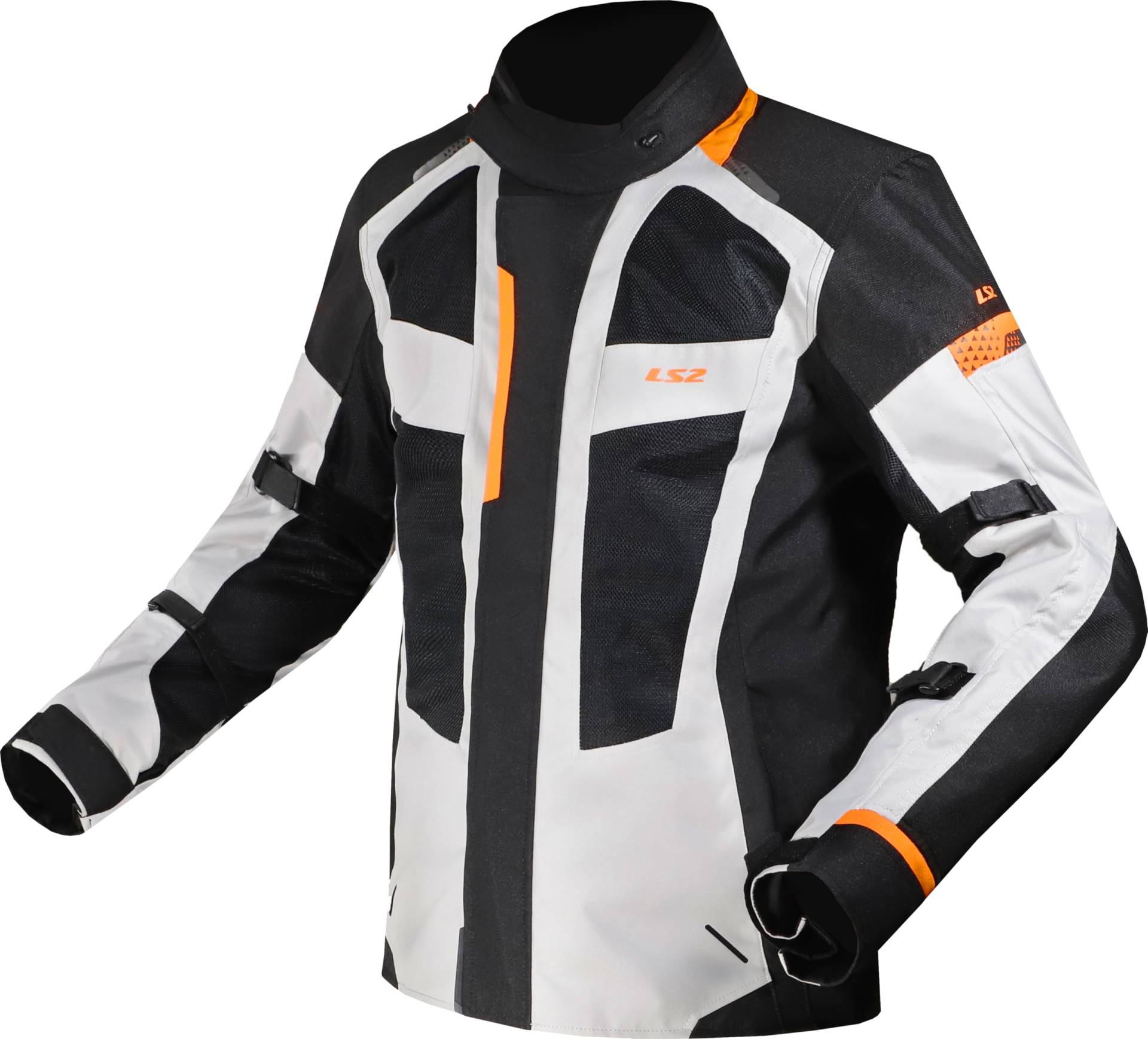 LS2, Wasserdichte Herren-Motorradjacke SCOUT Black Grey Orange, 5XL von LS2