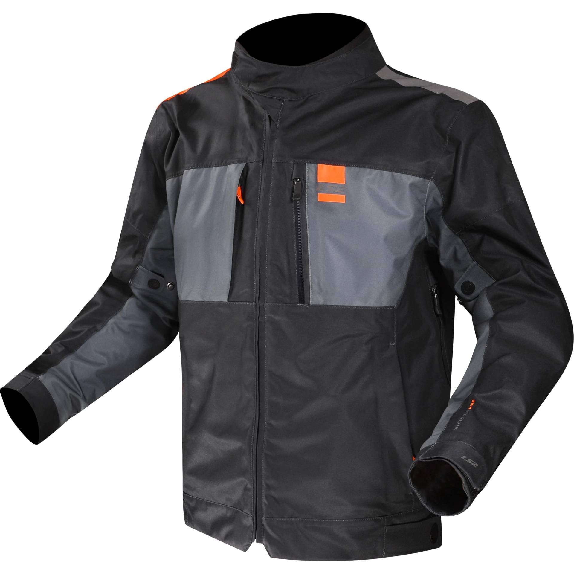 LS2, Wasserdichte Herren-Motorradjacke TITANIUM Blue H-V Orange, L von LS2