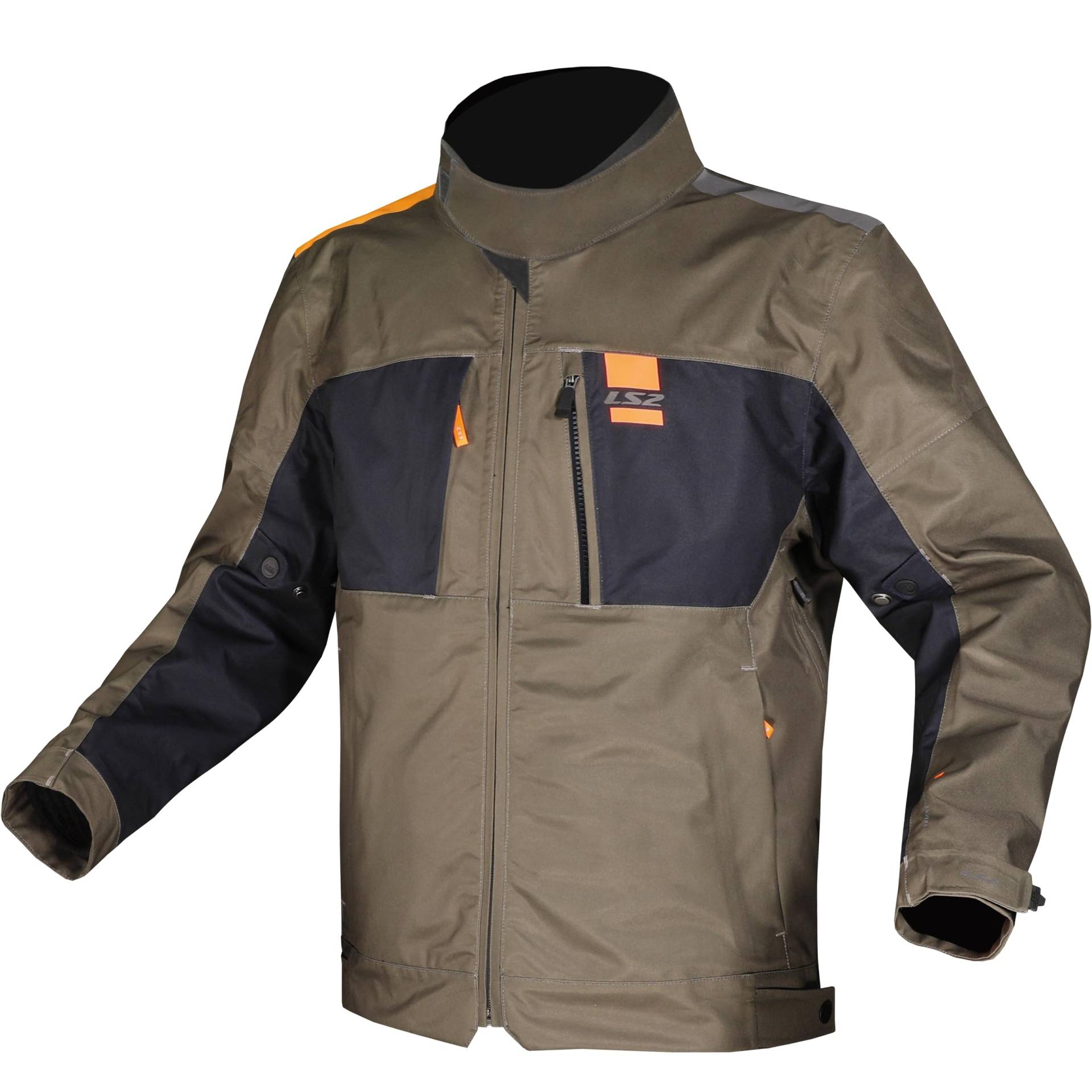 LS2, Wasserdichte Herren-Motorradjacke TITANIUM Green Blue H-V Orange, 4XL von LS2