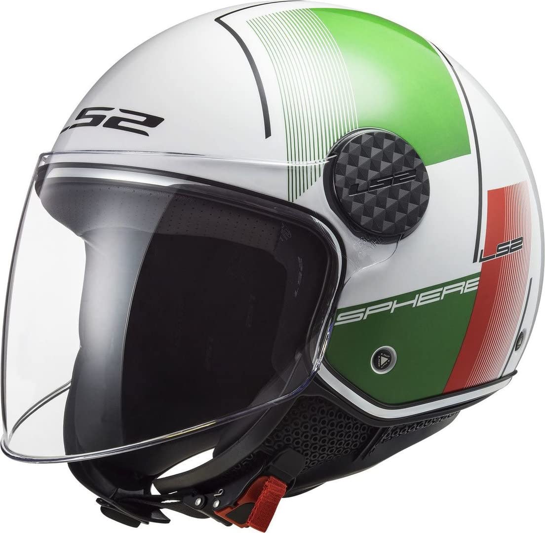 LS2, Jet-Motorradhelm SPHERE LUX FIRM Gloss White Green Red, L von LS2