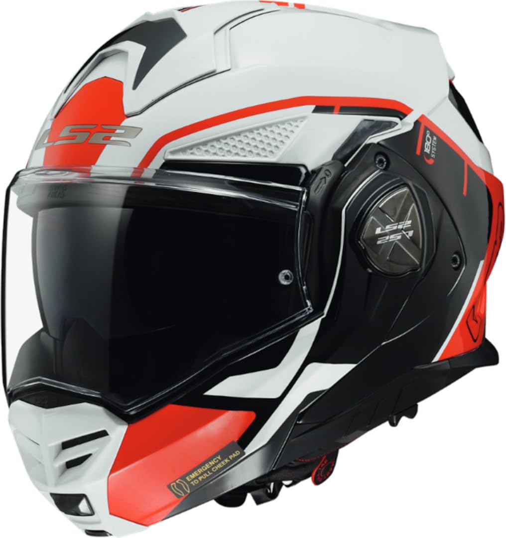 LS2, Klapphelm Motorrad ADVANT X METRYK White Red, XL von LS2