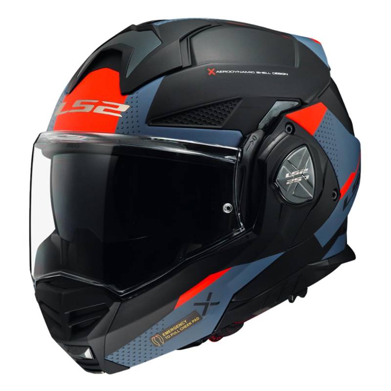 LS2, Klapphelm Motorrad ADVANT X OBLIVION Matt Black Blue, M von LS2