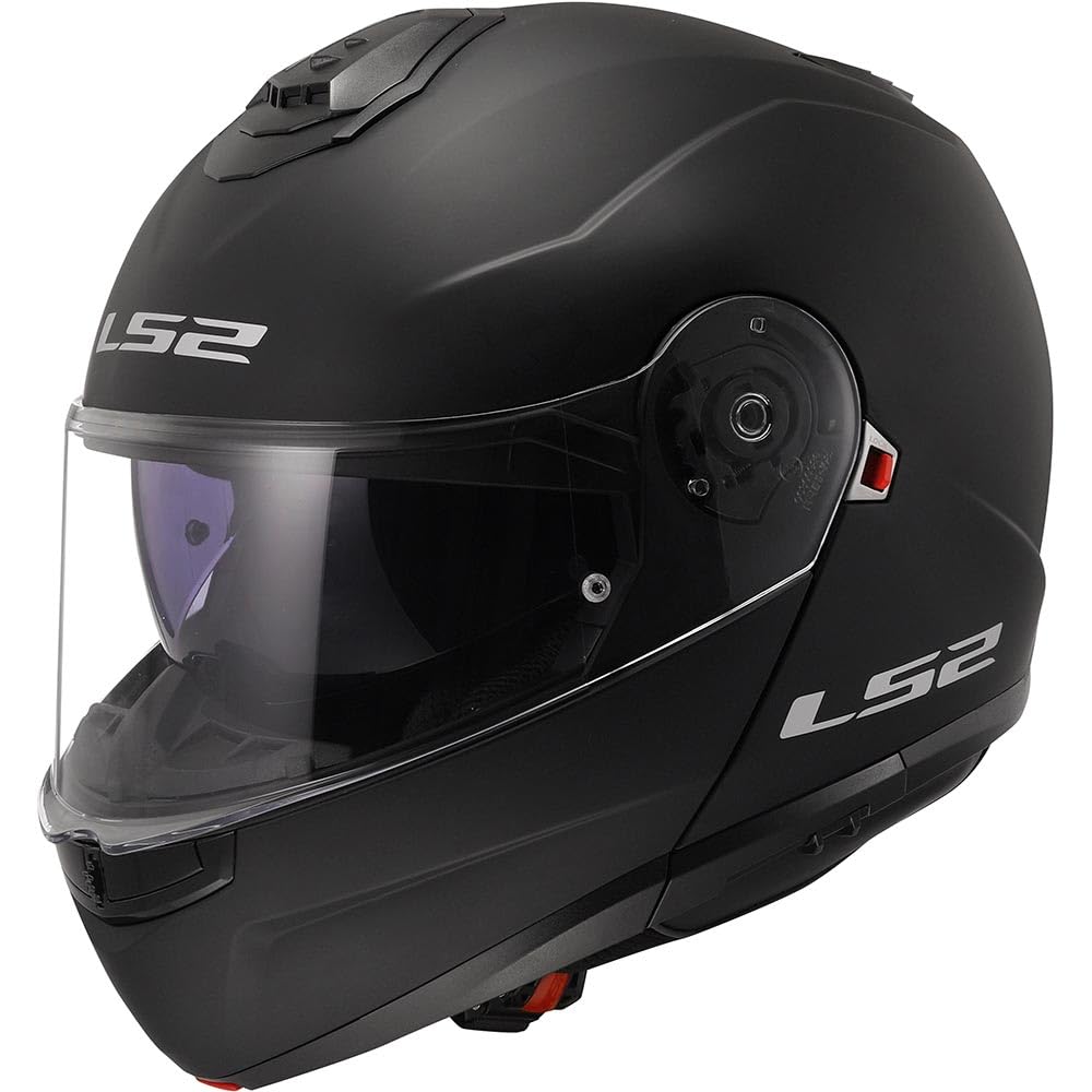 LS2 Helm Strobe II FF908 Mattschwarz Größe L | Helder vizier | Klapphelme | Druckknopf | Kunststoff | geeignet für Mofa, Moped, Motorrad, Roller von LS2
