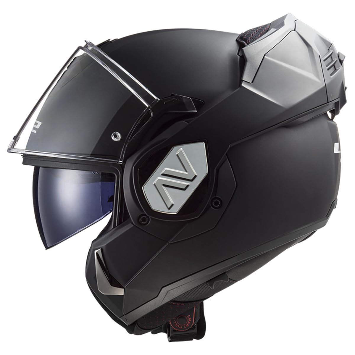 LS2, modularer motorradhelm ADVANT Matt-schwarz UCS + intercom 4X XL von LS2