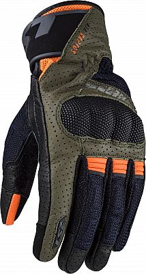 LS2 Air Raptor, Handschuhe perforiert - Schwarz/Dunkelgrün/Orange - L von LS2