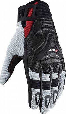 LS2 All Terrain, Handschuhe - Schwarz/Grau/Rot - M von LS2