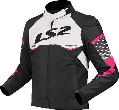 LS2 Apex, Textiljacke wasserdicht Damen - Schwarz/Weiß/Pink - S von LS2