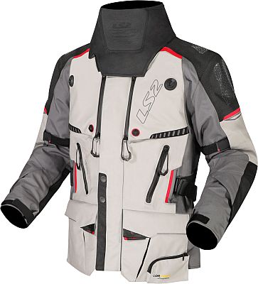 LS2 Apollo, Textiljacke wasserdicht - Hellgrau/Grau/Schwarz/Rot - 4XL von LS2