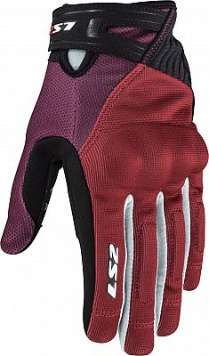 LS2 Dart II, Handschuhe Damen - Schwarz/Dunkelrot/Rot - M von LS2