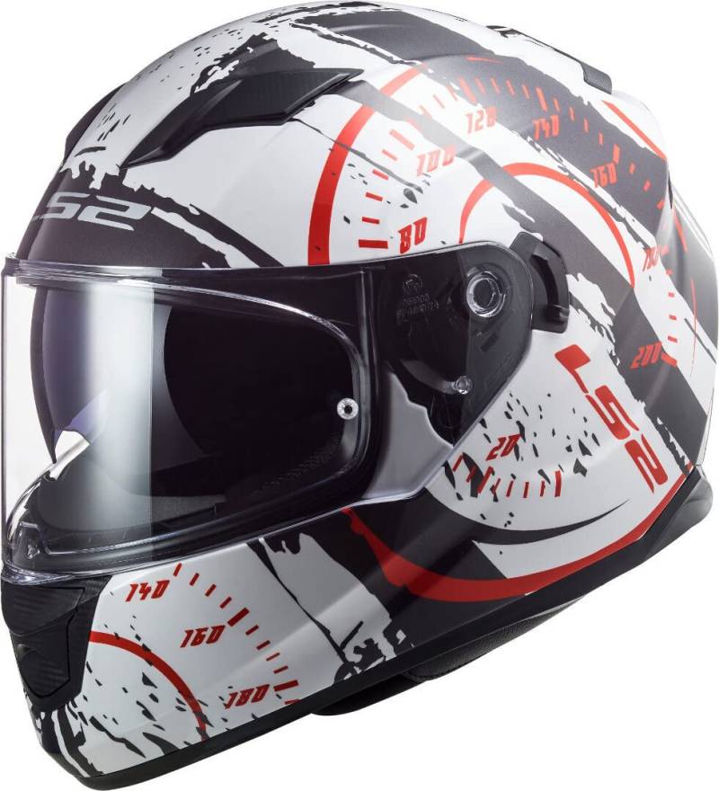 LS2 FF320 Stream Evo Tacho Helm (White/Black/Red,M (57/58)) von LS2