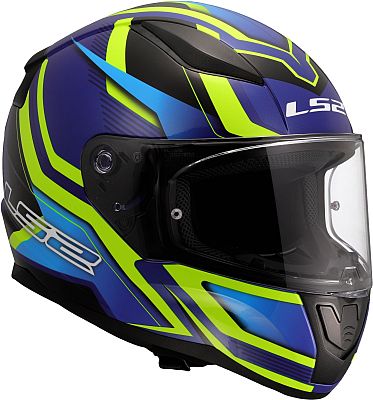 LS2 FF353 Rapid II Flitz, Integralhelm - Dunkelblau/Hellblau/Neon-Gelb - 3XL von LS2