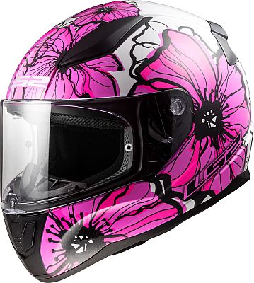 LS2 FF353 Rapid II Poppies, Integralhelm - Pink/Weiß - XL von LS2