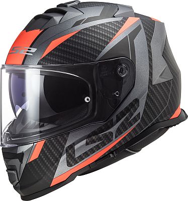 LS2 FF800 Storm II Racer, Integralhelm - Matt Schwarz/Grau/Orange - S von LS2