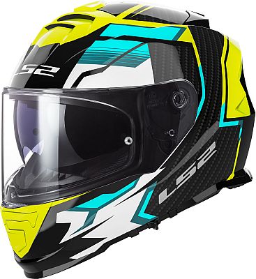 LS2 FF800 Storm II Tracker, Integralhelm - Schwarz/Weiß/Neon-Gelb - 3XL von LS2