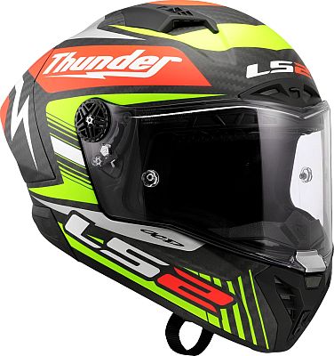 LS2 FF805 Thunder GP Aero Replica Black, Integralhelm - Schwarz/Neon-Gelb/Rot - XS von LS2