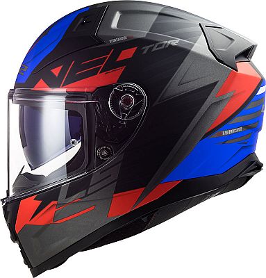 LS2 FF811 Vector II Absolute, Integralhelm - Matt Schwarz/Dunkelgrau/Rot/Blau - XXL von LS2