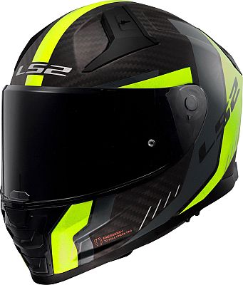 LS2 FF811 Vector II Carbon Grid, Integralhelm - Matt Schwarz/Neon-Gelb - 3XL von LS2