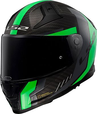 LS2 FF811 Vector II Carbon Grid, Integralhelm - Matt Schwarz/Neon-Grün - 3XL von LS2