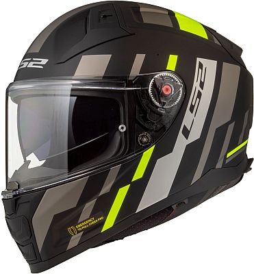 LS2 FF811 Vector II Tron, Integralhelm - Matt Schwarz/Grau/Neon-Gelb - 3XL von LS2