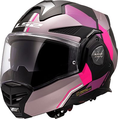 LS2 FF901 Advant X Ultra, Modularhelm - Matt Schwarz/Grau/Pink/Lila - 3XL von LS2