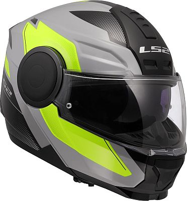 LS2 FF902 Scope II Duria, Klapphelm - Grau/Schwarz/Neon-Gelb - L von LS2