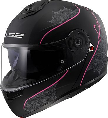 LS2 FF908 Strobe II Lux, Klapphelm - Matt Schwarz/Pink - M von LS2