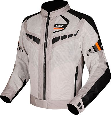 LS2 Garda Air, Textiljacke - Hellgrau/Schwarz/Orange - L von LS2