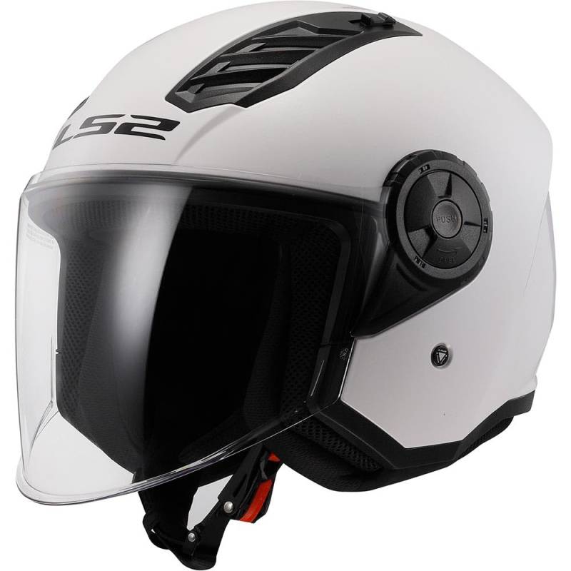 LS2, Jet-Motorradhelm Airflow SOLID White, S von LS2