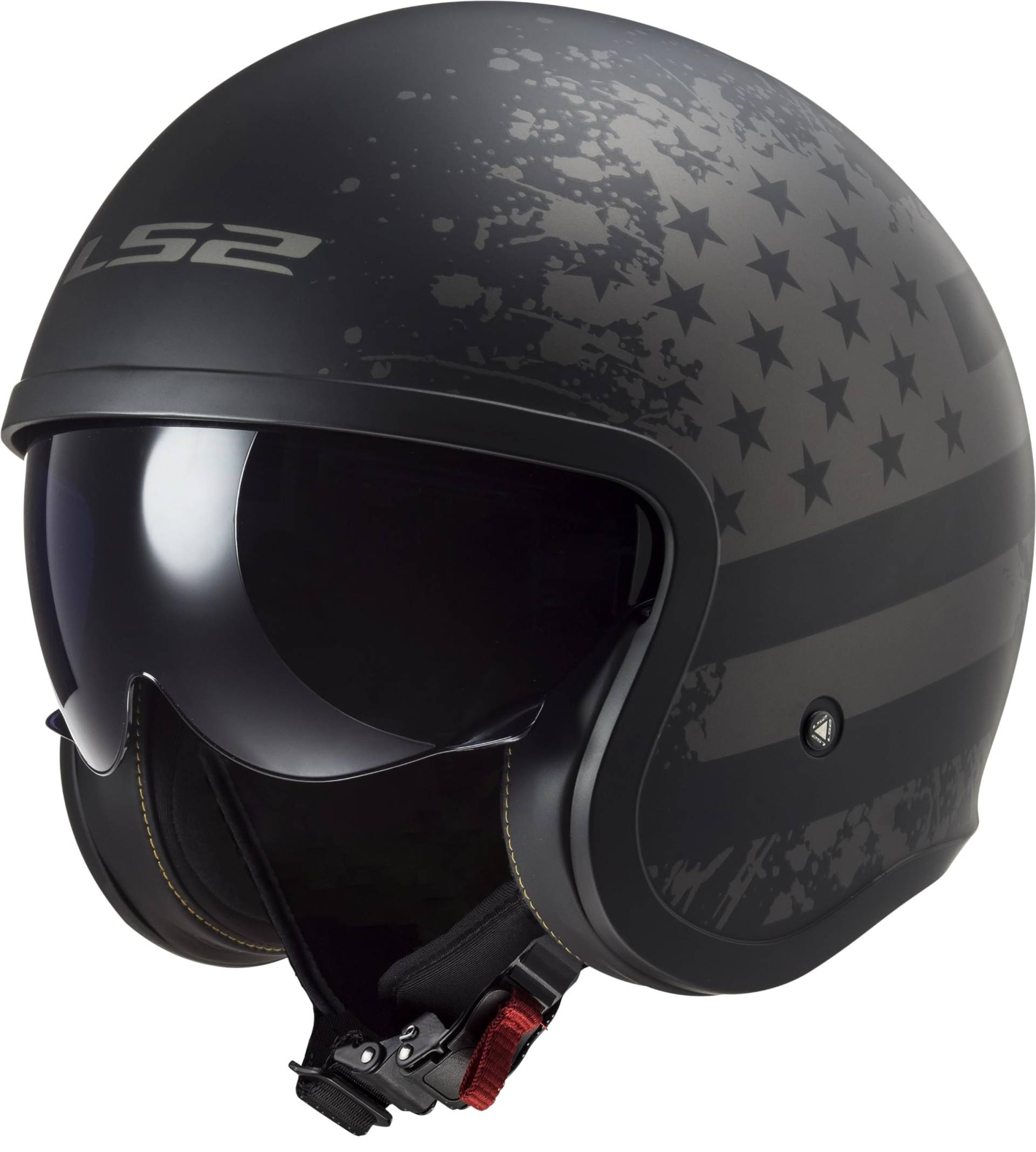 LS2 Helm Spitfire II Black Flag OF599 mat zwart maat XL | | Sale | Quick Release ratelsluiting | Kunststoff | geeignet für von LS2