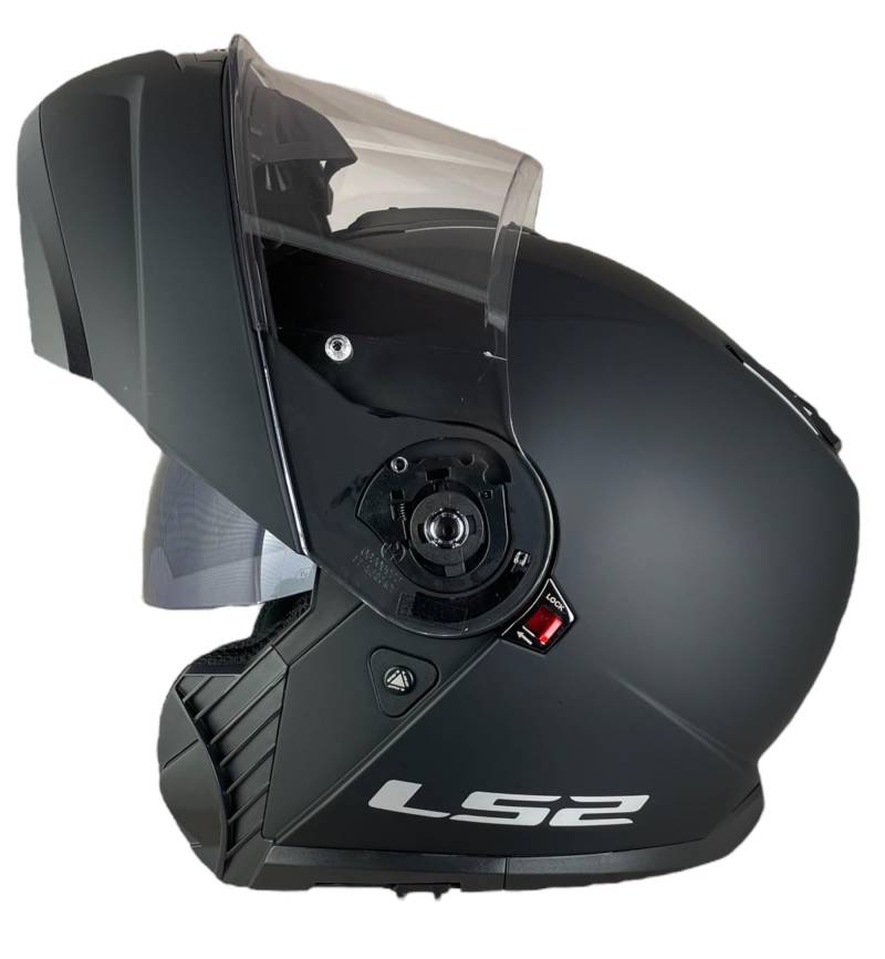 LS2 HELMTS Klapphelm Strobe 2, Größe M (57/59), Mattschwarz, Zulassung 22.06 von LS2