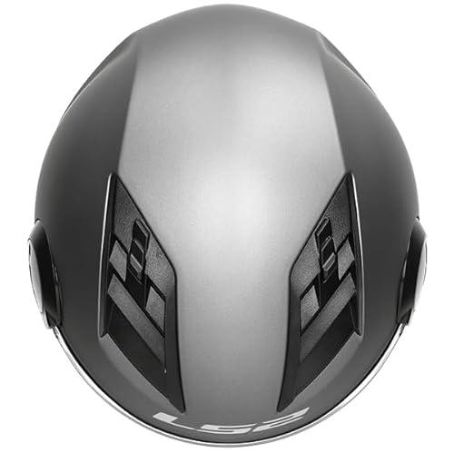 Jet-Helm LS2 Airflow matt Titanium Größe S | Helder vizier | Jethelme | Ratsche | Kunststoff | geeignet für Mofa, Moped, Motorrad, Roller von LS2