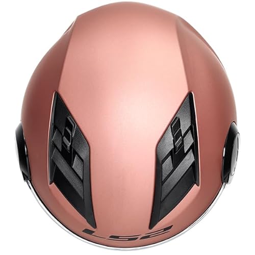 Jethelm LS2 Airflow rose Gold Größe XS | Helder vizier | Jethelme | Ratsche | Kunststoff | geeignet für Mofa, Moped, Motorrad, Roller von LS2