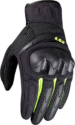 LS2 Kubra, Handschuhe - Schwarz/Neon-Gelb - L von LS2