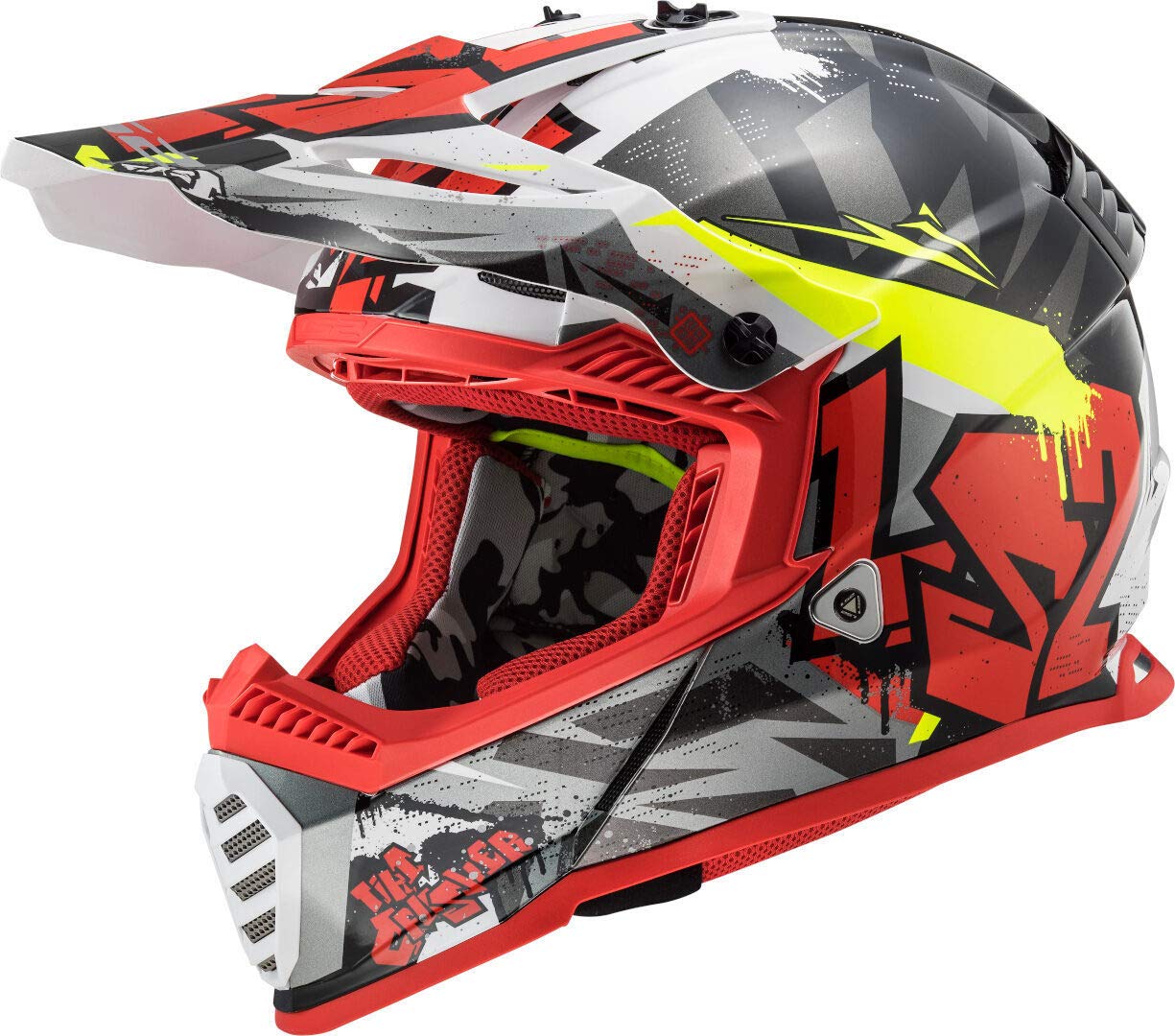 LS2 MX437 Fast Evo Crusher Motocross Helm Schwarz Matt/Rot XXL (63/64) von LS2