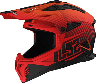 LS2 MX708 Fast II Duck, Motocrosshelm - Matt Neon-Orange/Rot - S von LS2