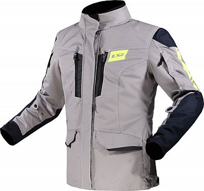 LS2 Metropolis Evo, Textiljacke wasserdicht Damen - Hellgrau/Dunkelblau/Neon-Gelb - 4XL von LS2