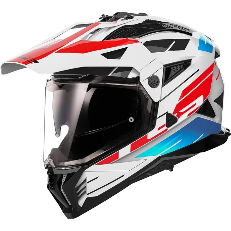 LS2 Motocrosshelme Pioneer II Namib white blue red L von LS2